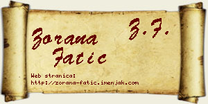 Zorana Fatić vizit kartica
